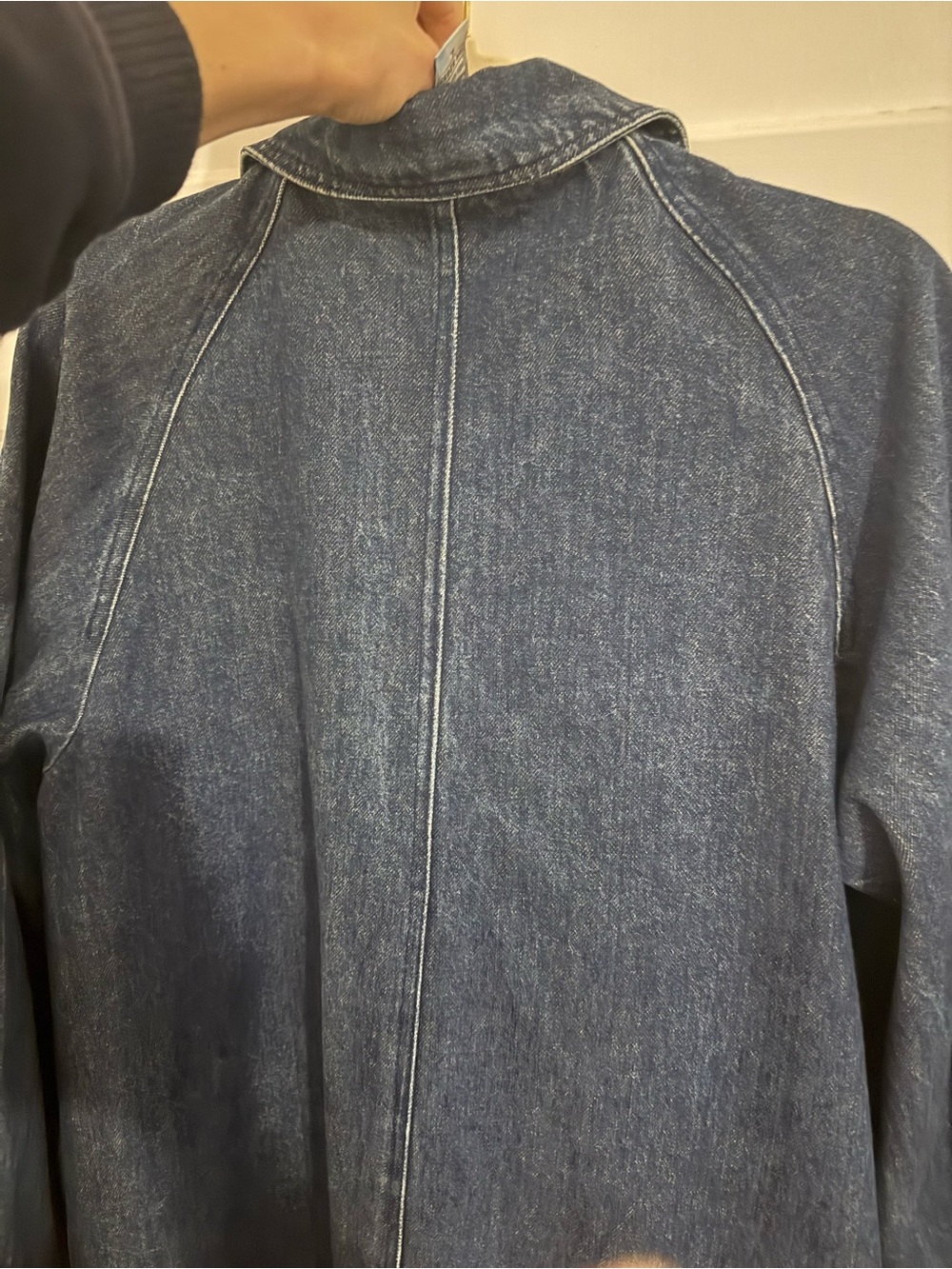 Vintage Dark Blue Denim Long Button Coat EUC 0730 - Picture 5 of 11